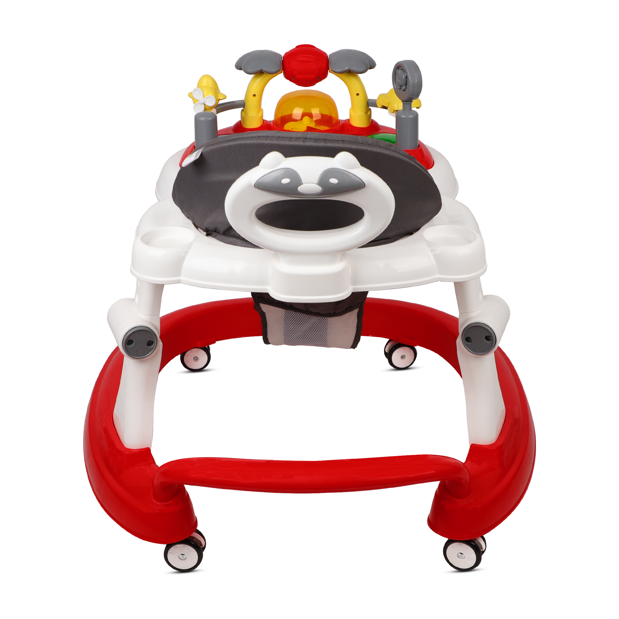 RED BABY WALKER WITH PUSH HANDLE